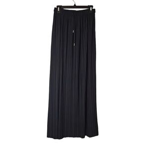 New Mix Black Pleated Maxi Skirt Elastic Waist One Size